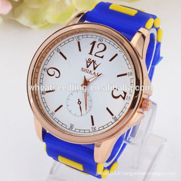 Montre multicolore en silicone pour hommes